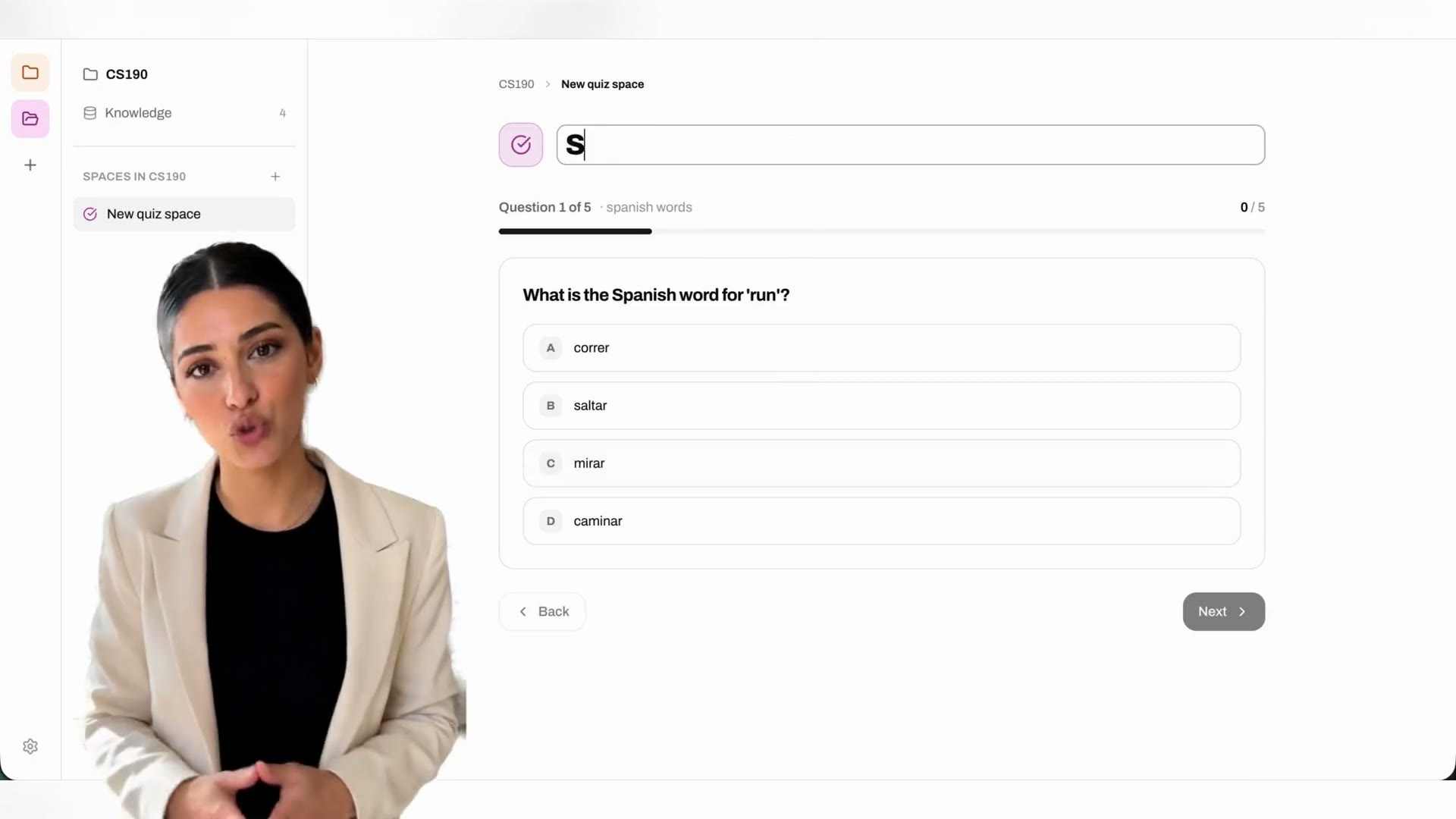 A StudyPass space with a quiz, flashcards, and notes generated from the lecture slides and readings uploaded into the folder's Knowledge